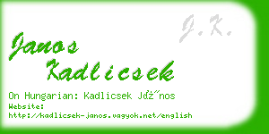 janos kadlicsek business card